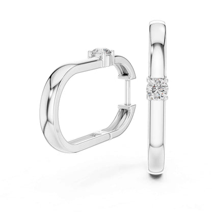 Classic Round Cut Diamond Hoop & Huggie Earrings