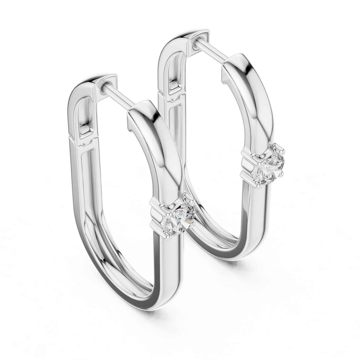 Classic Round Cut Diamond Hoop & Huggie Earrings