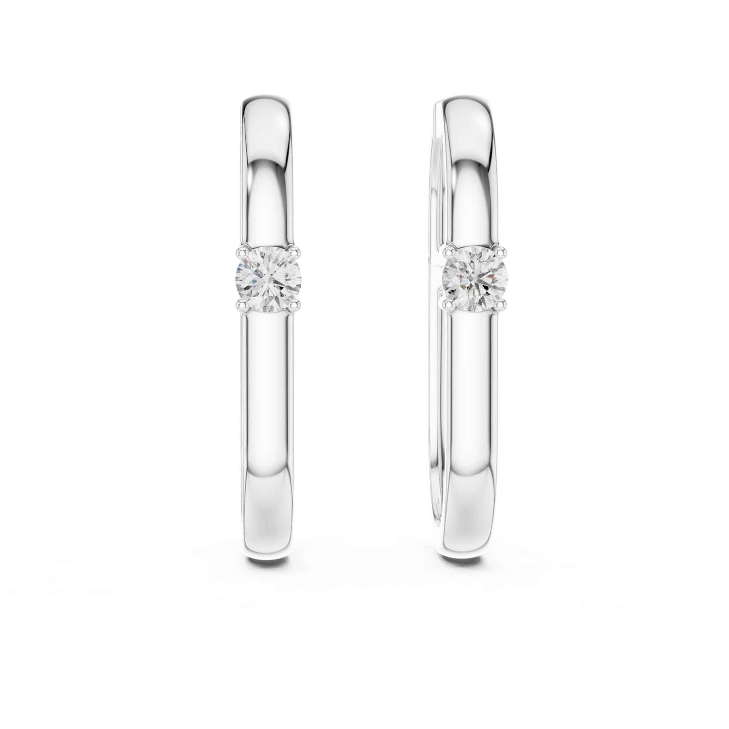 Classic Round Cut Diamond Hoop & Huggie Earrings