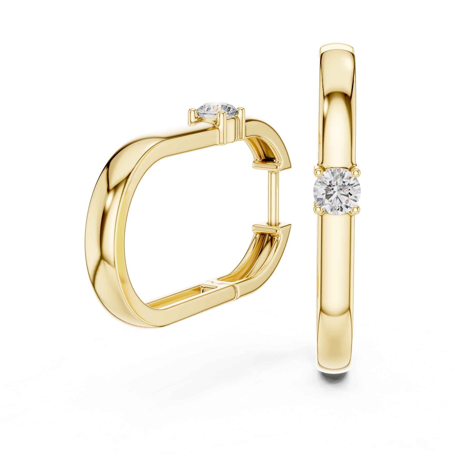 Classic Round Cut Diamond Hoop & Huggie Earrings