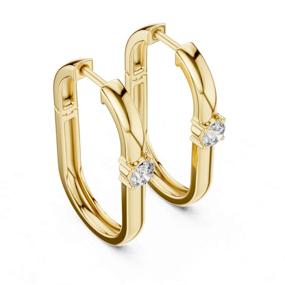 Classic Round Cut Diamond Hoop & Huggie Earrings