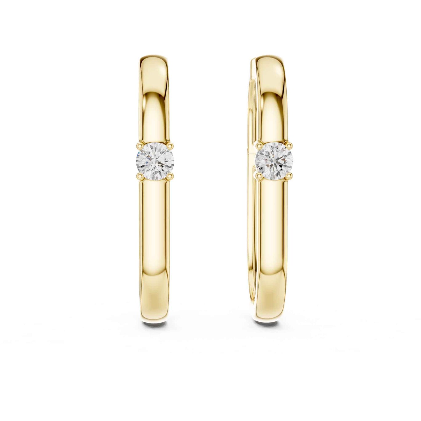 Classic Round Cut Diamond Hoop & Huggie Earrings
