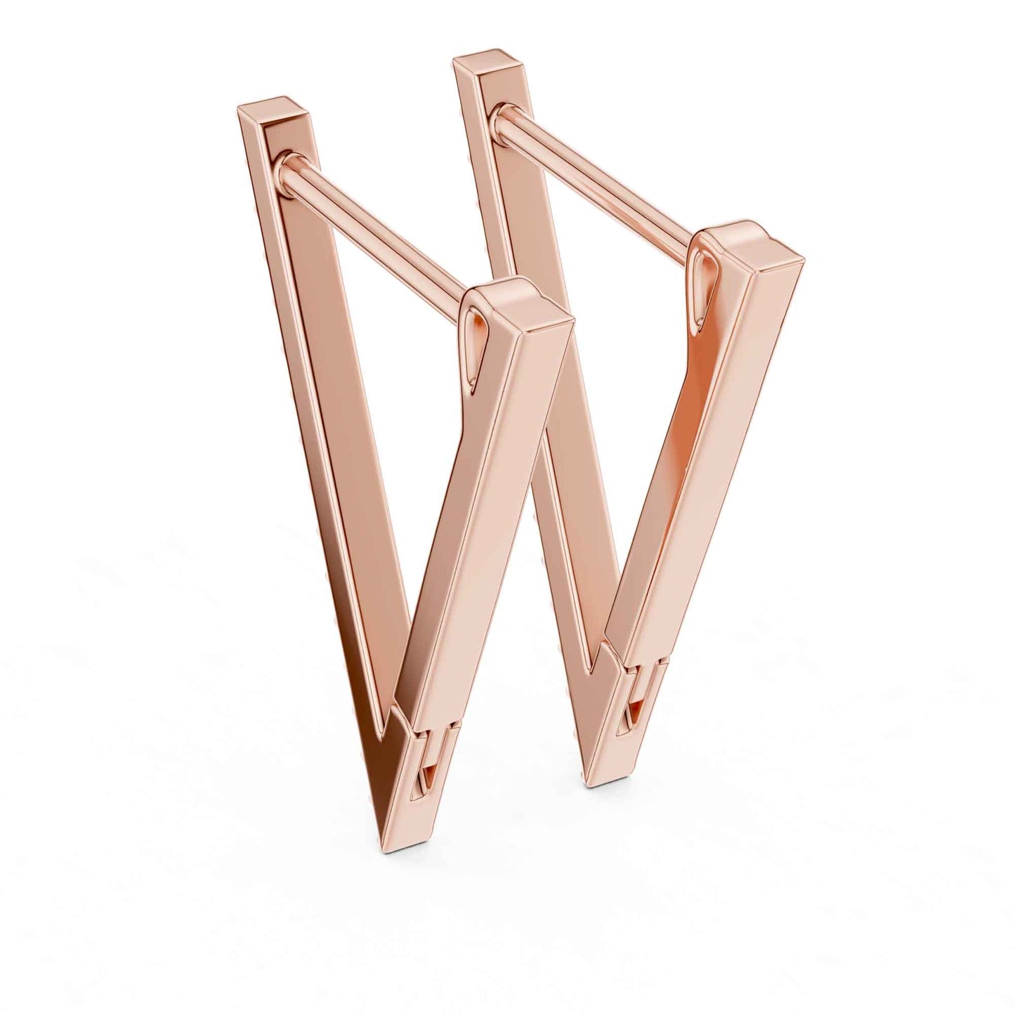V-Shape Round Cut Lab Grown Diamond Hoop & Huggie Earrings