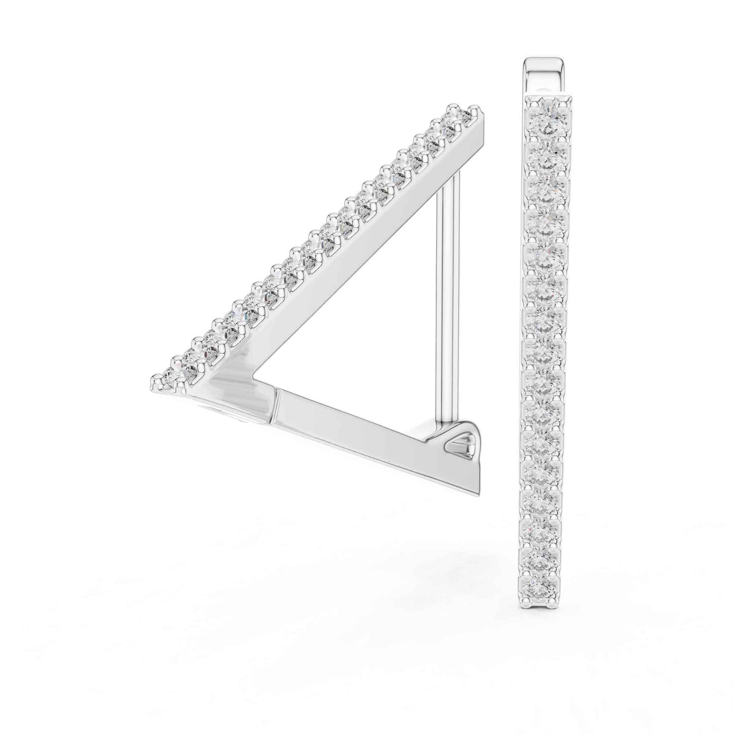 V-Shape Round Cut Lab Grown Diamond Hoop & Huggie Earrings