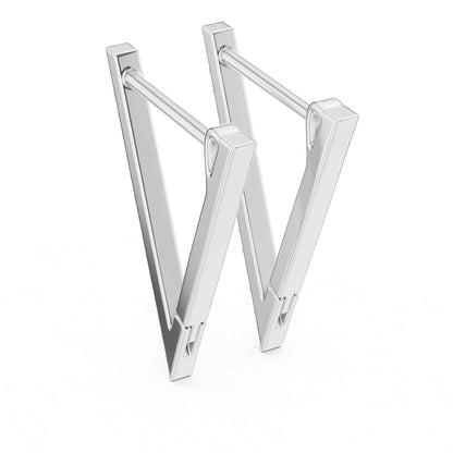 V-Shape Round Cut Lab Grown Diamond Hoop & Huggie Earrings