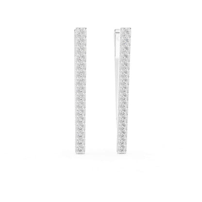 V-Shape Round Cut Lab Grown Diamond Hoop & Huggie Earrings