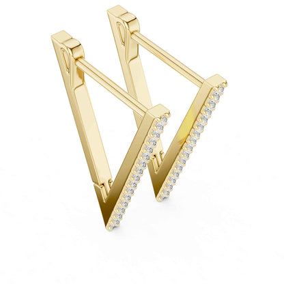 V-Shape Round Cut Lab Grown Diamond Hoop & Huggie Earrings
