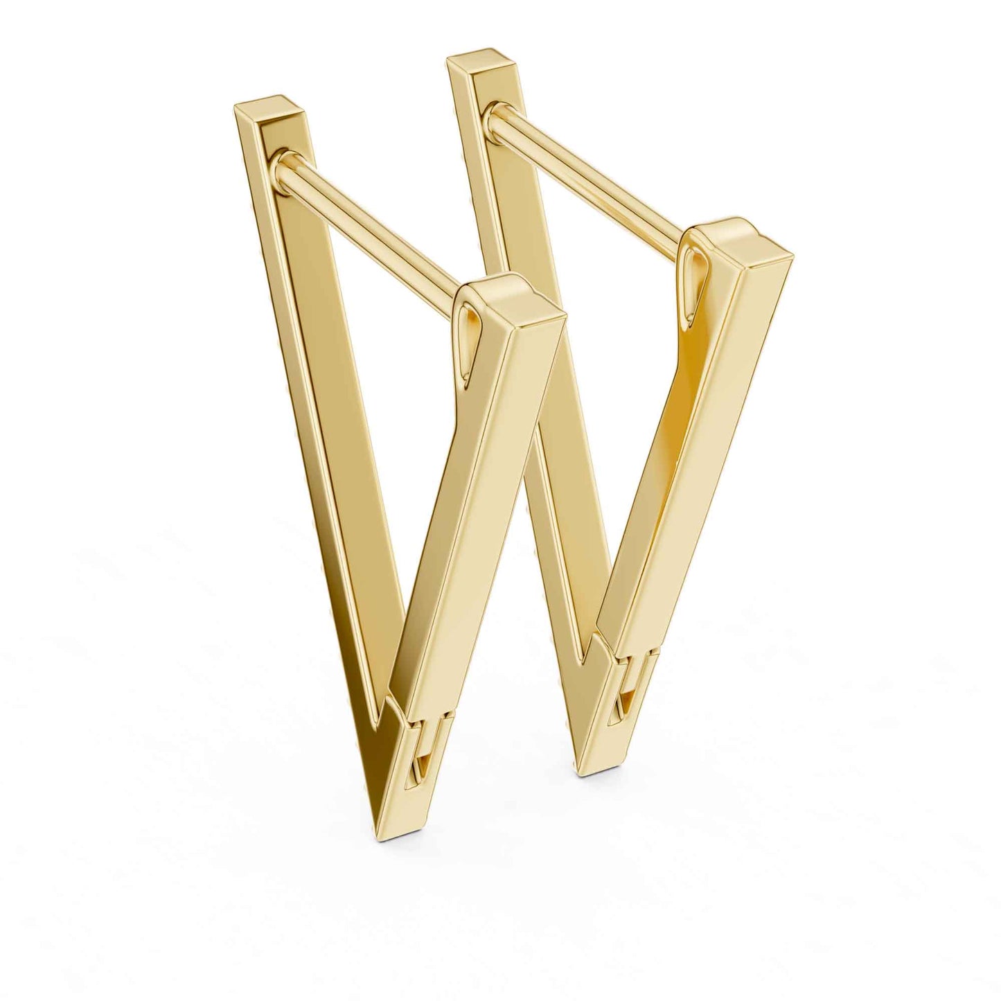 V-Shape Round Cut Lab Grown Diamond Hoop & Huggie Earrings