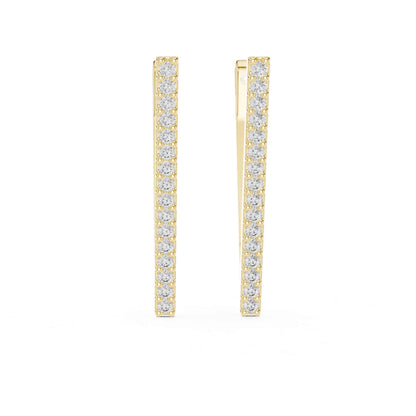 V-Shape Round Cut Lab Grown Diamond Hoop & Huggie Earrings