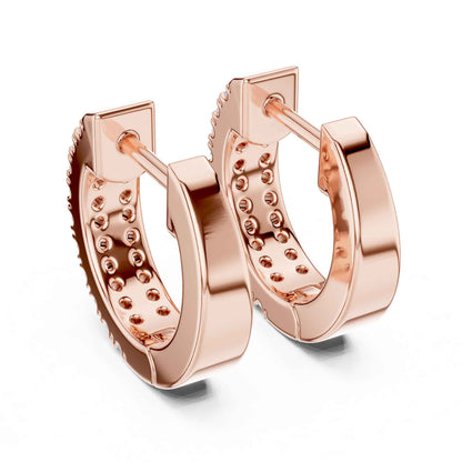 Luxury Round Cut Pavé Lab Grown Diamond Hoop & Huggie Earrings