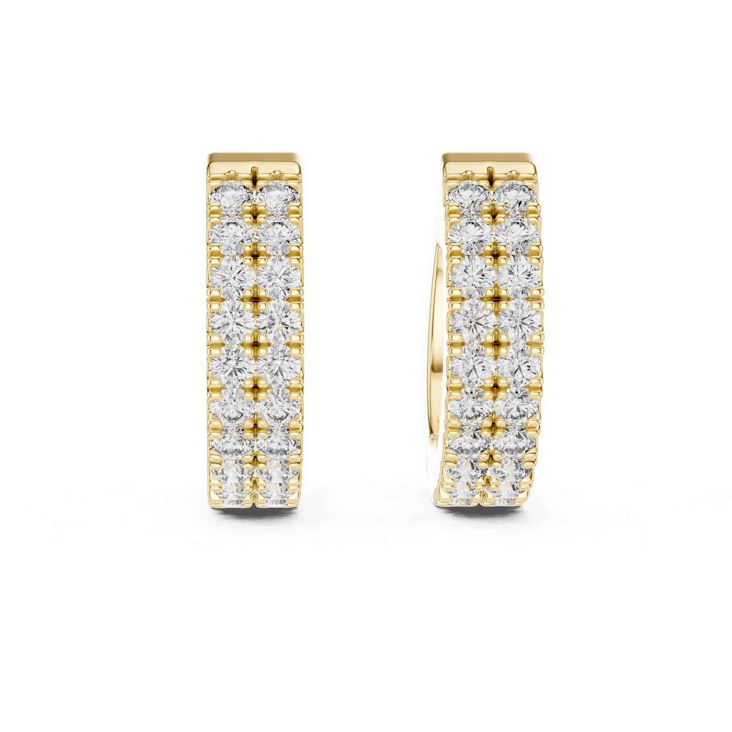 Luxury Round Cut Pavé Lab Grown Diamond Hoop & Huggie Earrings