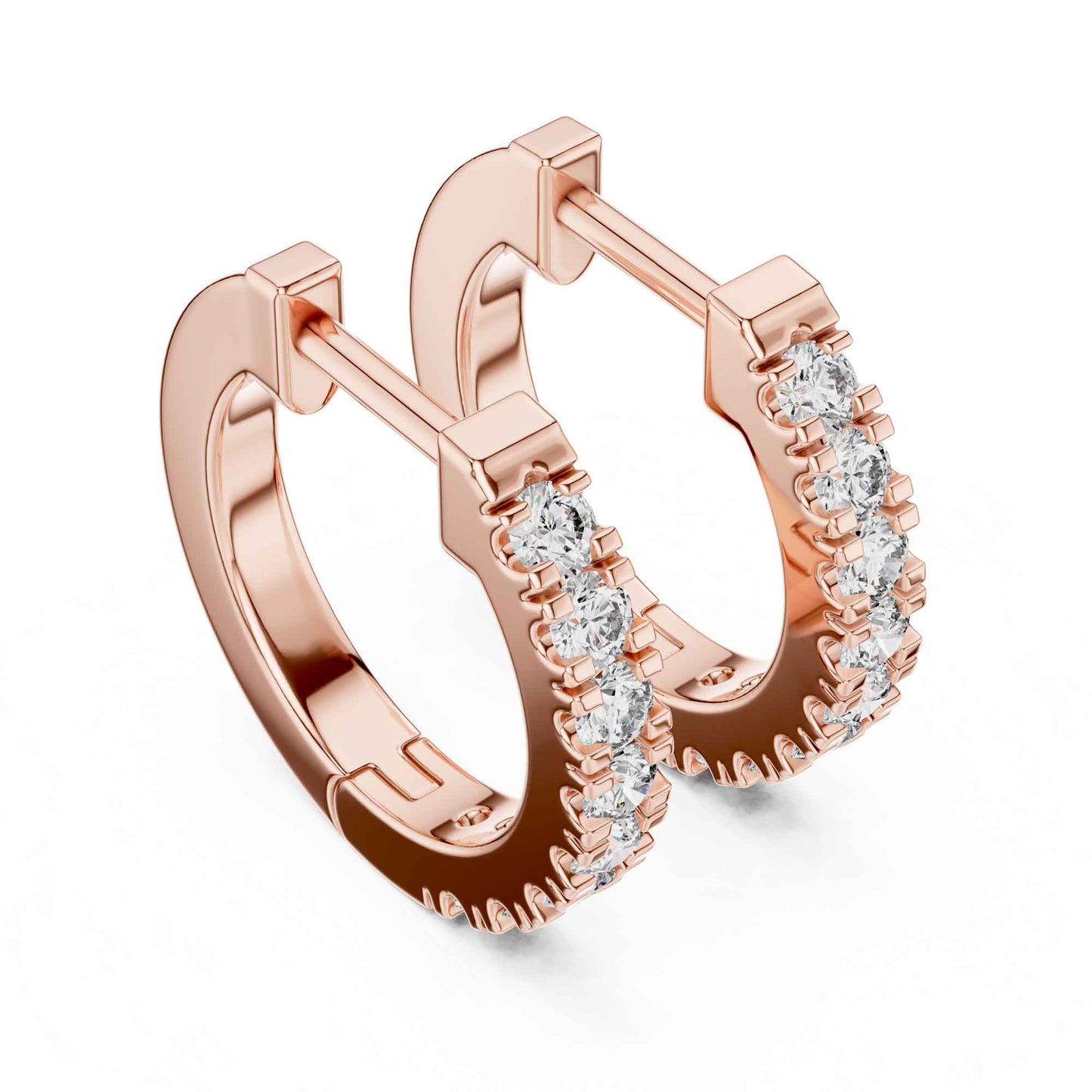 Classic Round Cut Lab Grown Diamond Hoop & Huggie Earrings