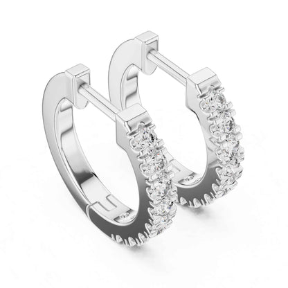 Classic Round Cut Lab Grown Diamond Hoop & Huggie Earrings