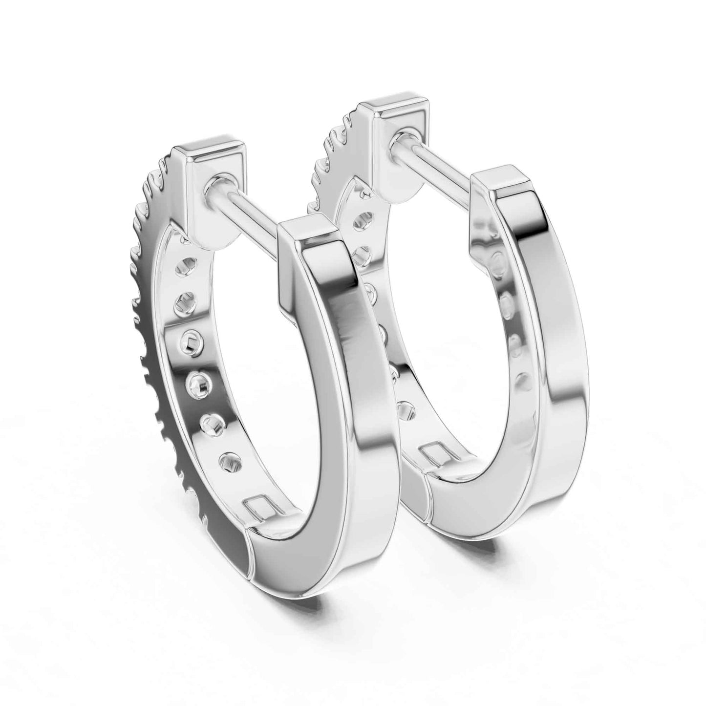 Classic Round Cut Lab Grown Diamond Hoop & Huggie Earrings