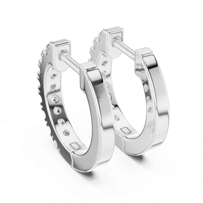 Classic Round Cut Lab Grown Diamond Hoop & Huggie Earrings