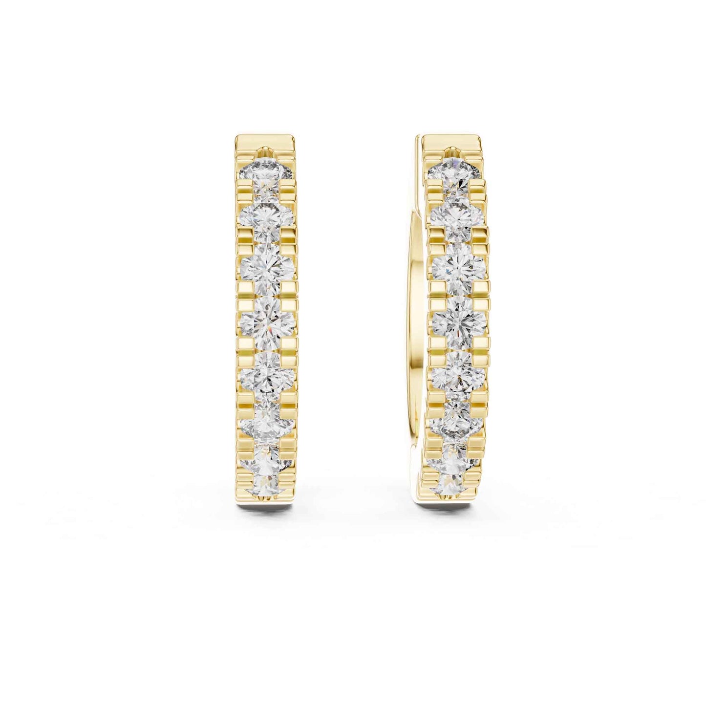 Classic Round Cut Lab Grown Diamond Hoop & Huggie Earrings