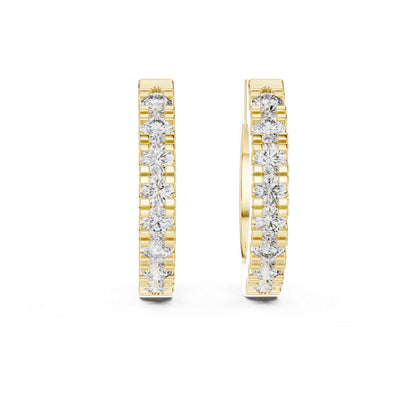 Classic Round Cut Lab Grown Diamond Hoop & Huggie Earrings
