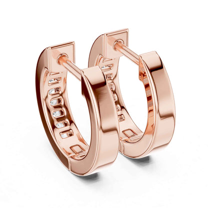 Classic Round Cut Lab Grown Diamond Bezel Setting Hoop & Huggie Earrings