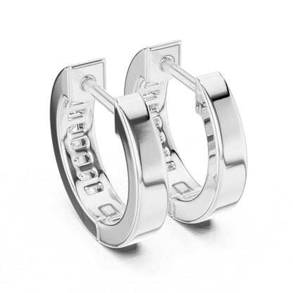 Classic Round Cut Lab Grown Diamond Bezel Setting Hoop & Huggie Earrings