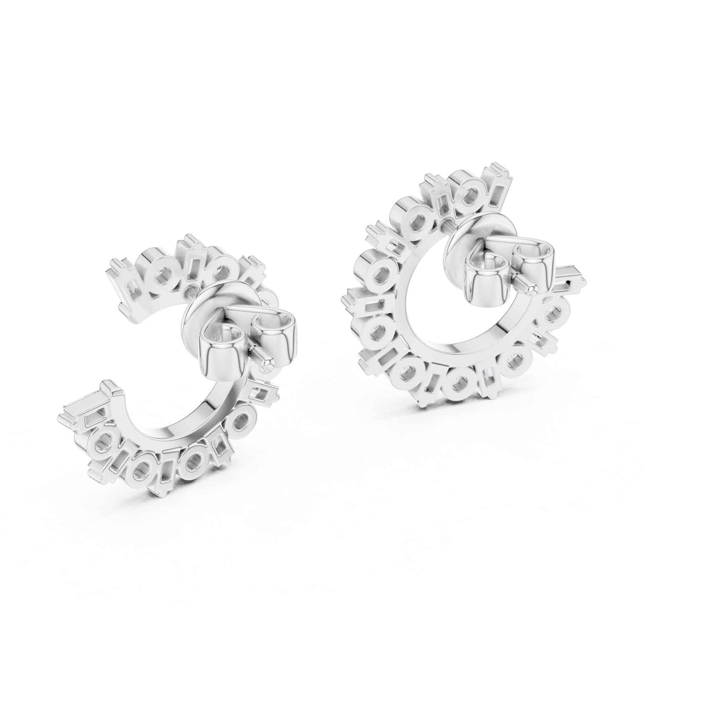 Emerald & Round Cut Lab Grown Diamond Stud Earrings