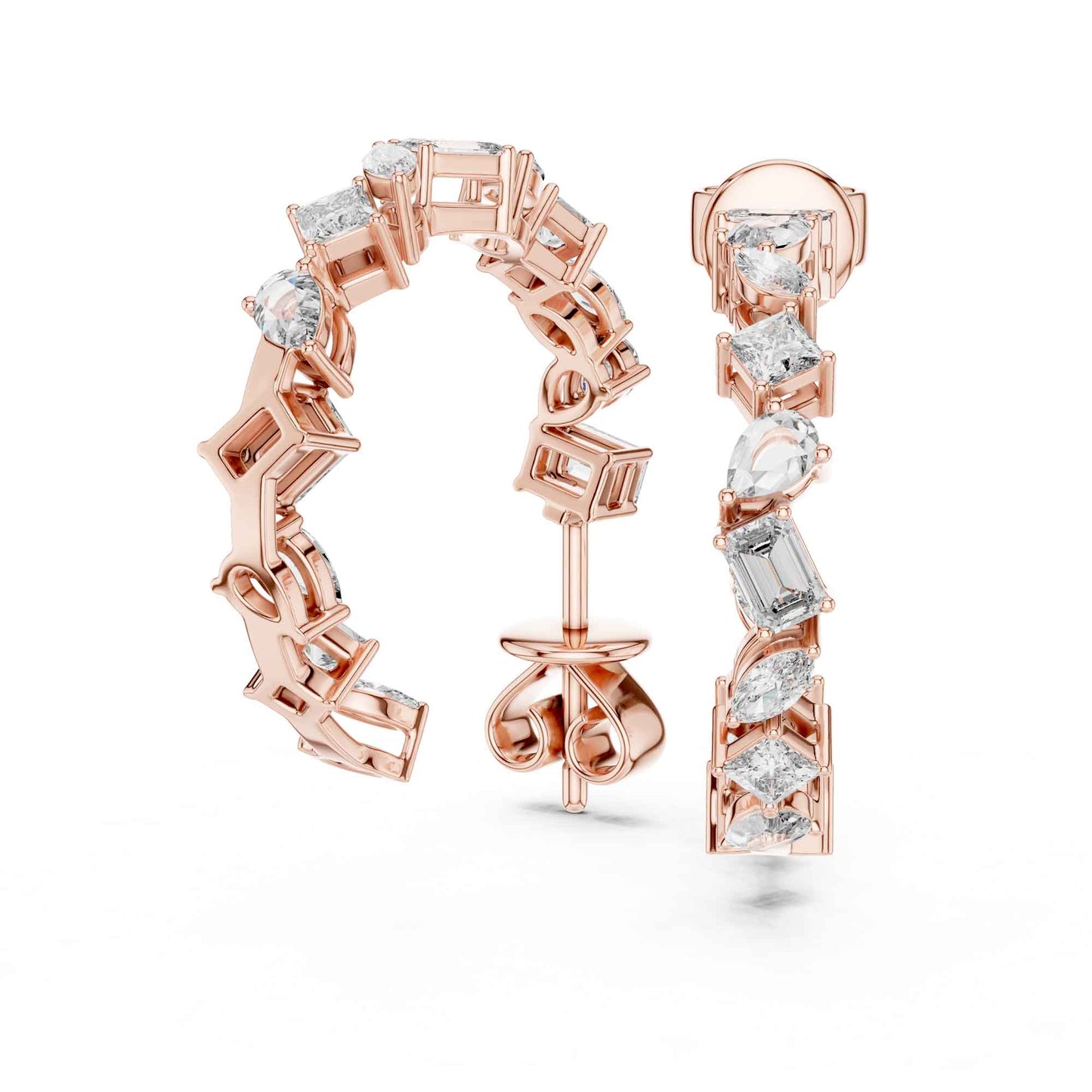 Multi Shape Cut Lab Grown Diamond Drop & Dangle Earrings