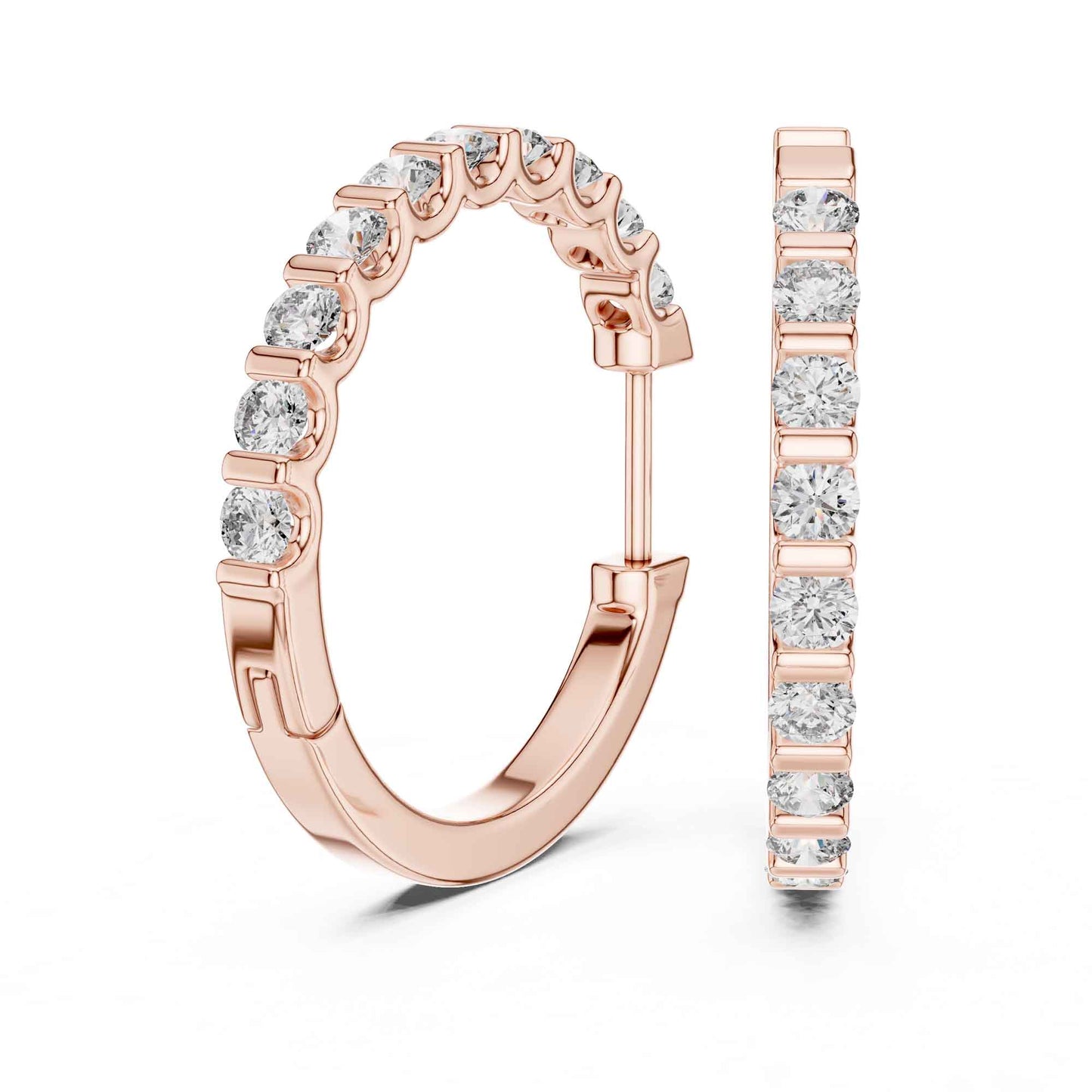 Classic Round Cut Diamond Hoop & Huggie Earrings