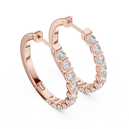 Classic Round Cut Diamond Hoop & Huggie Earrings