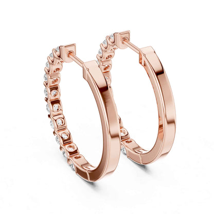 Classic Round Cut Diamond Hoop & Huggie Earrings
