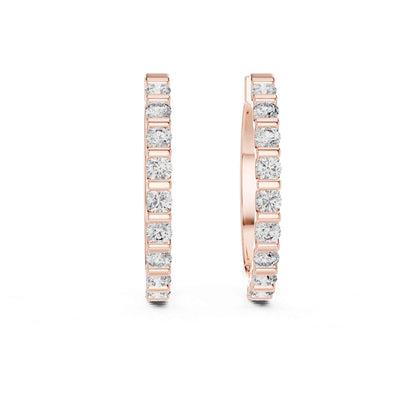 Classic Round Cut Diamond Hoop & Huggie Earrings