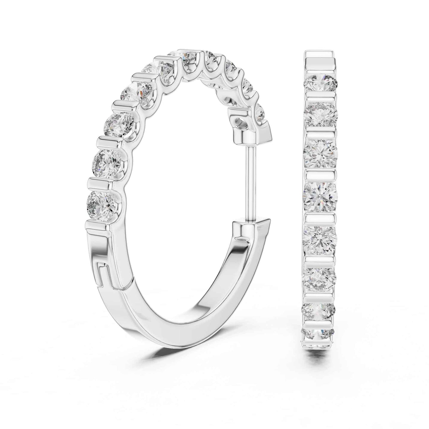 Classic Round Cut Diamond Hoop & Huggie Earrings