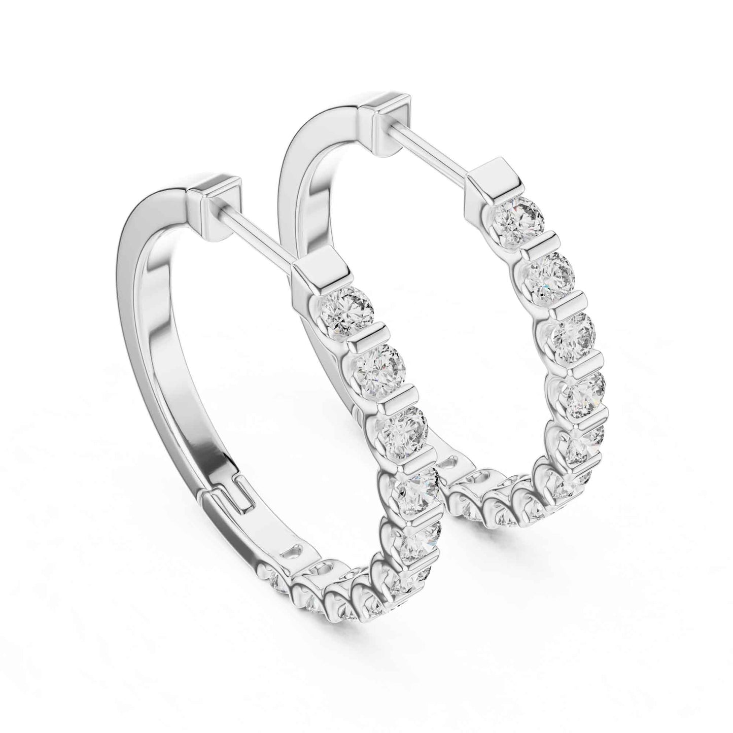 Classic Round Cut Diamond Hoop & Huggie Earrings