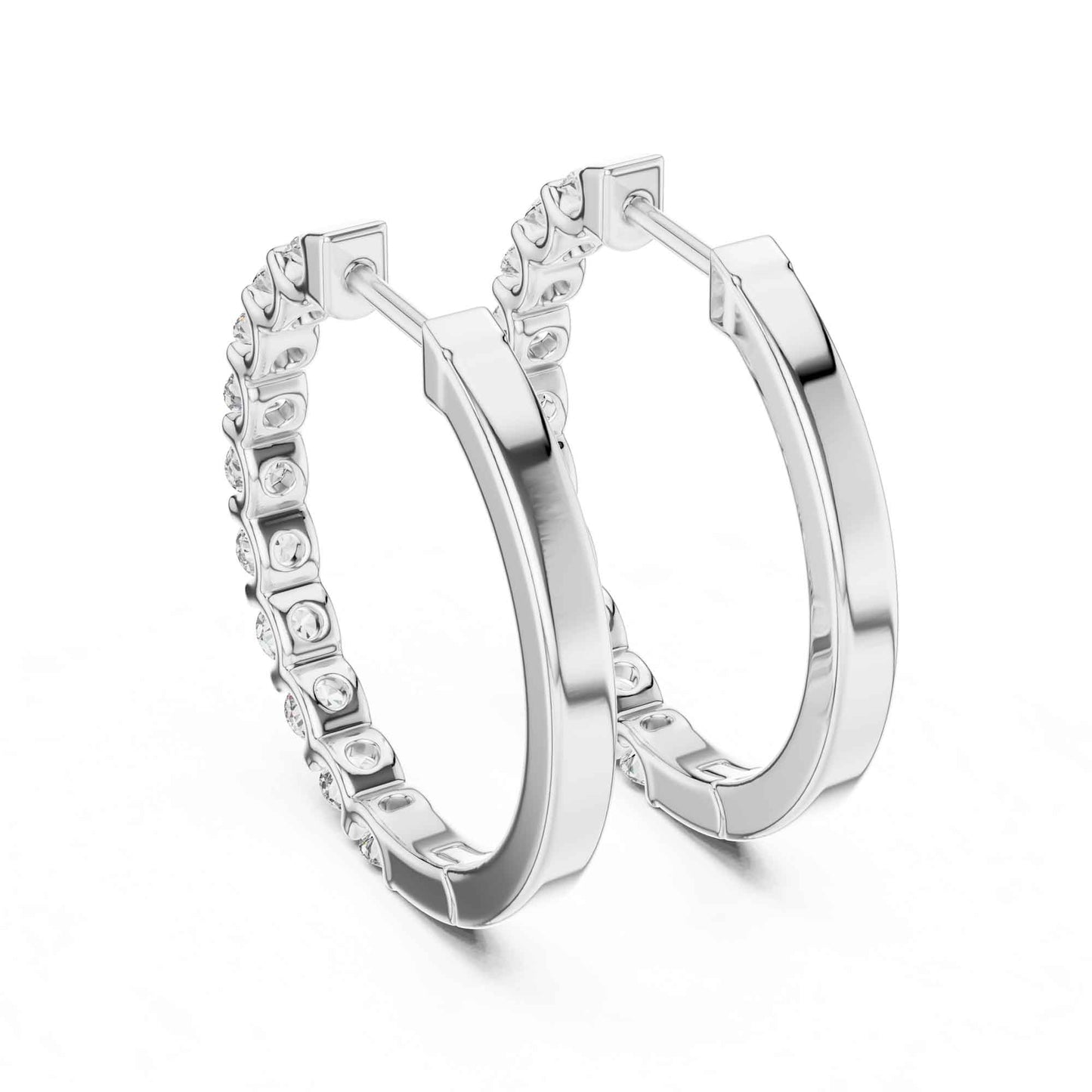 Classic Round Cut Diamond Hoop & Huggie Earrings