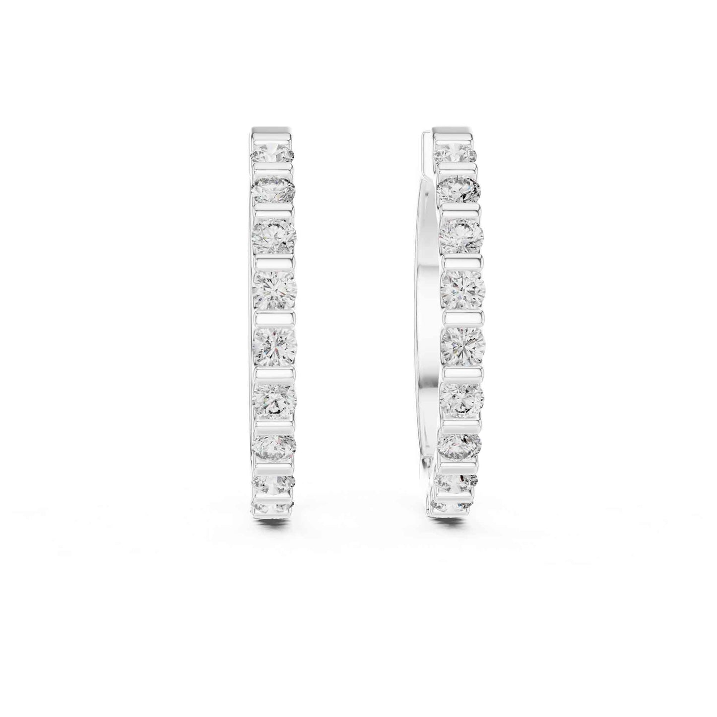 Classic Round Cut Diamond Hoop & Huggie Earrings