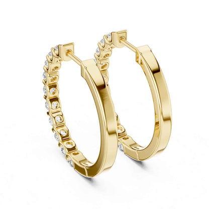 Classic Round Cut Diamond Hoop & Huggie Earrings