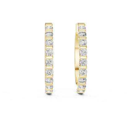 Classic Round Cut Diamond Hoop & Huggie Earrings