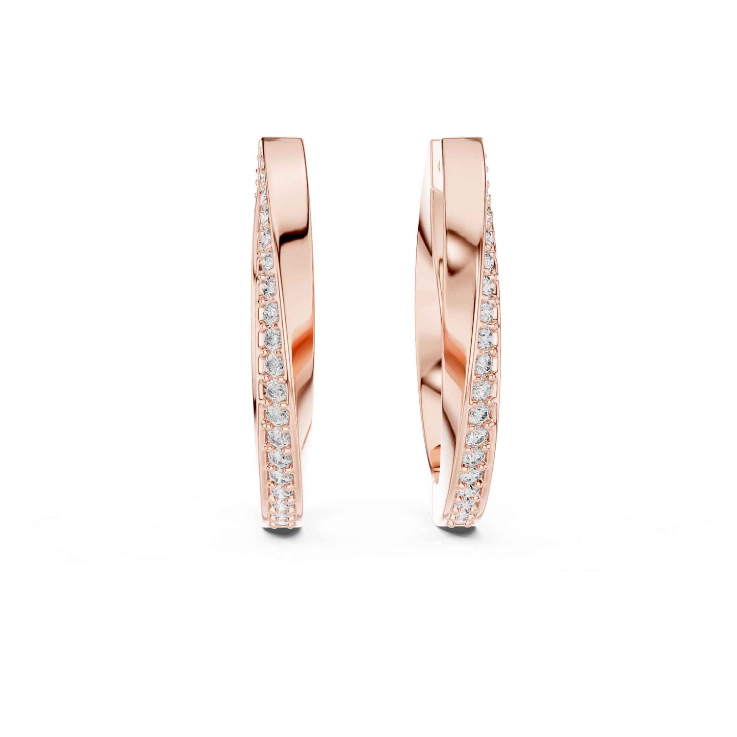 Classic Round Cut Lab Grown Diamond Hoop & Huggie Earrings