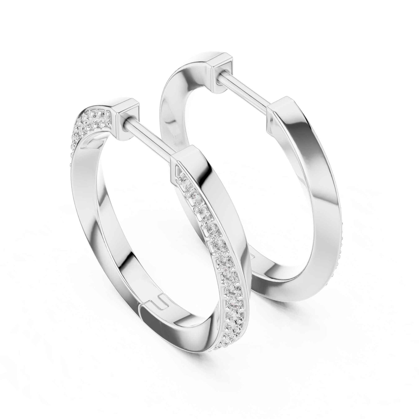 Classic Round Cut Lab Grown Diamond Hoop & Huggie Earrings