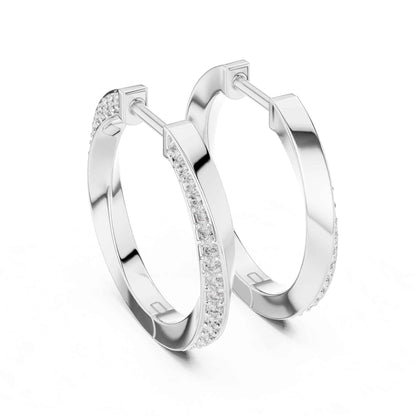 Classic Round Cut Lab Grown Diamond Hoop & Huggie Earrings