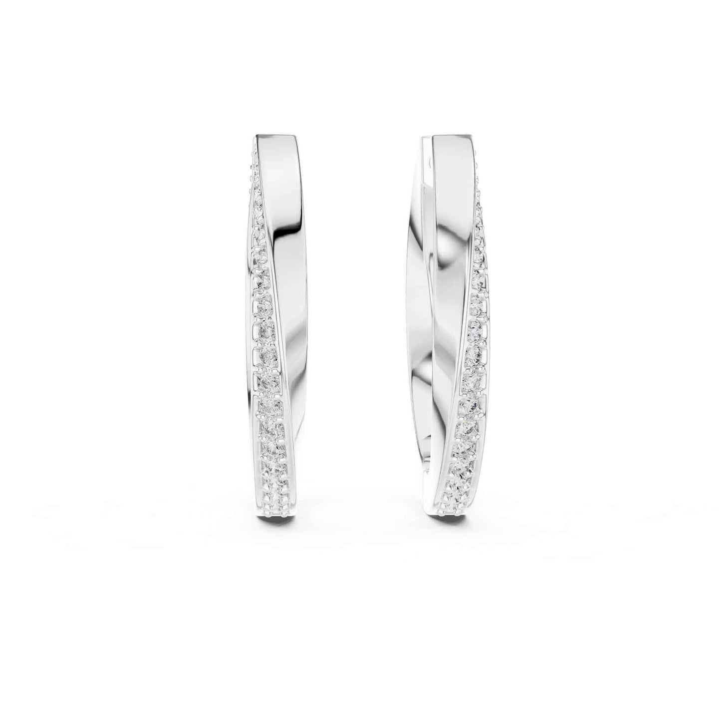 Classic Round Cut Lab Grown Diamond Hoop & Huggie Earrings