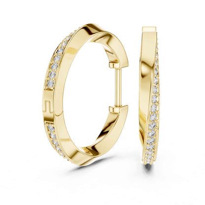 Classic Round Cut Lab Grown Diamond Hoop & Huggie Earrings