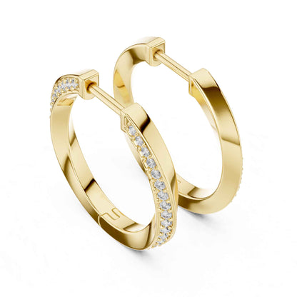 Classic Round Cut Lab Grown Diamond Hoop & Huggie Earrings