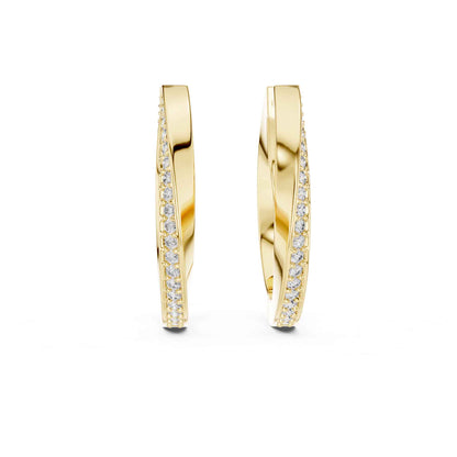 Classic Round Cut Lab Grown Diamond Hoop & Huggie Earrings