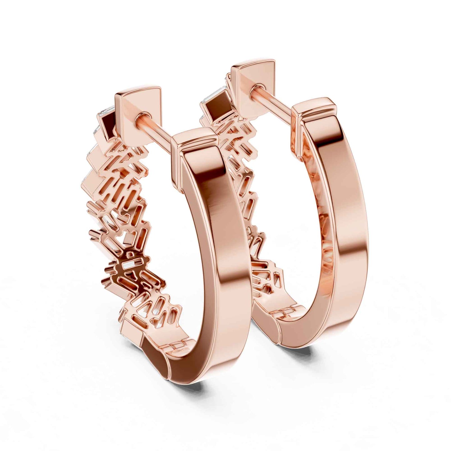 Baguette Cluster Cut Lab Grown Diamond Statement Hoop & Huggie Earrings