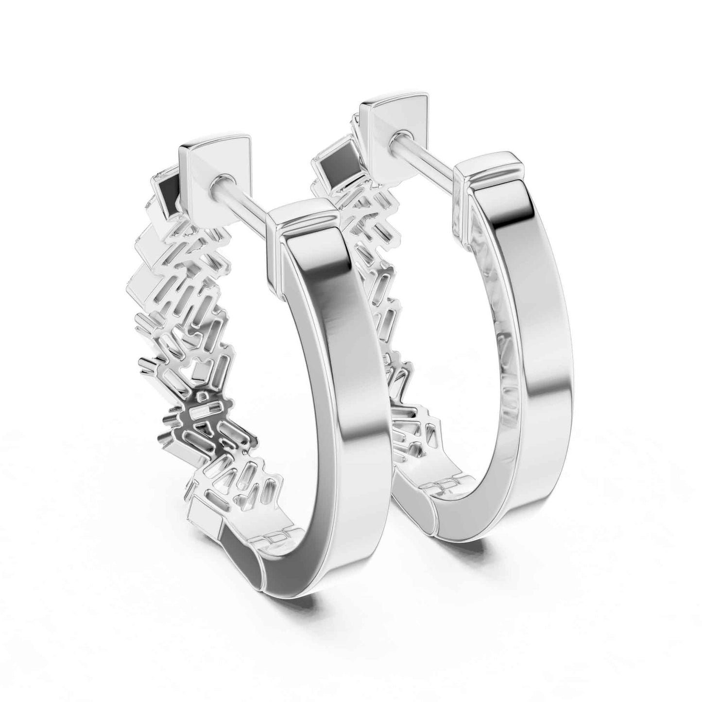 Baguette Cluster Cut Lab Grown Diamond Statement Hoop & Huggie Earrings