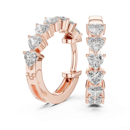 Heart Cut Lab Grown Diamond Hoop & Huggie Earrings