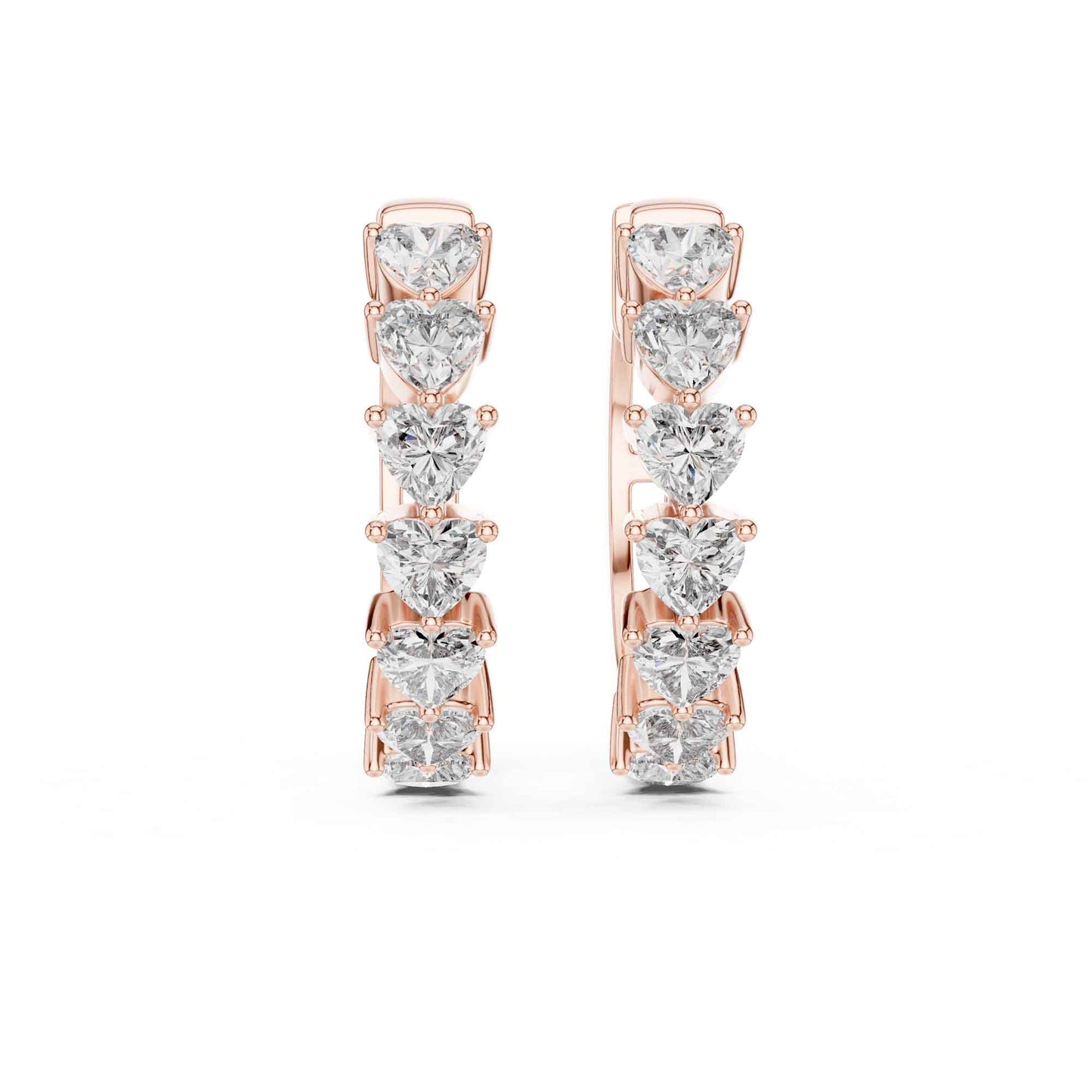 Heart Cut Lab Grown Diamond Hoop & Huggie Earrings