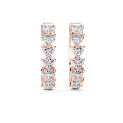 Heart Cut Lab Grown Diamond Hoop & Huggie Earrings