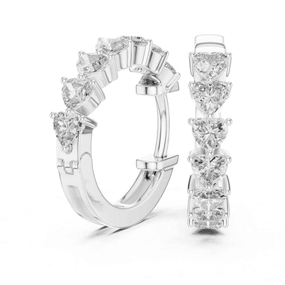 Heart Cut Lab Grown Diamond Hoop & Huggie Earrings