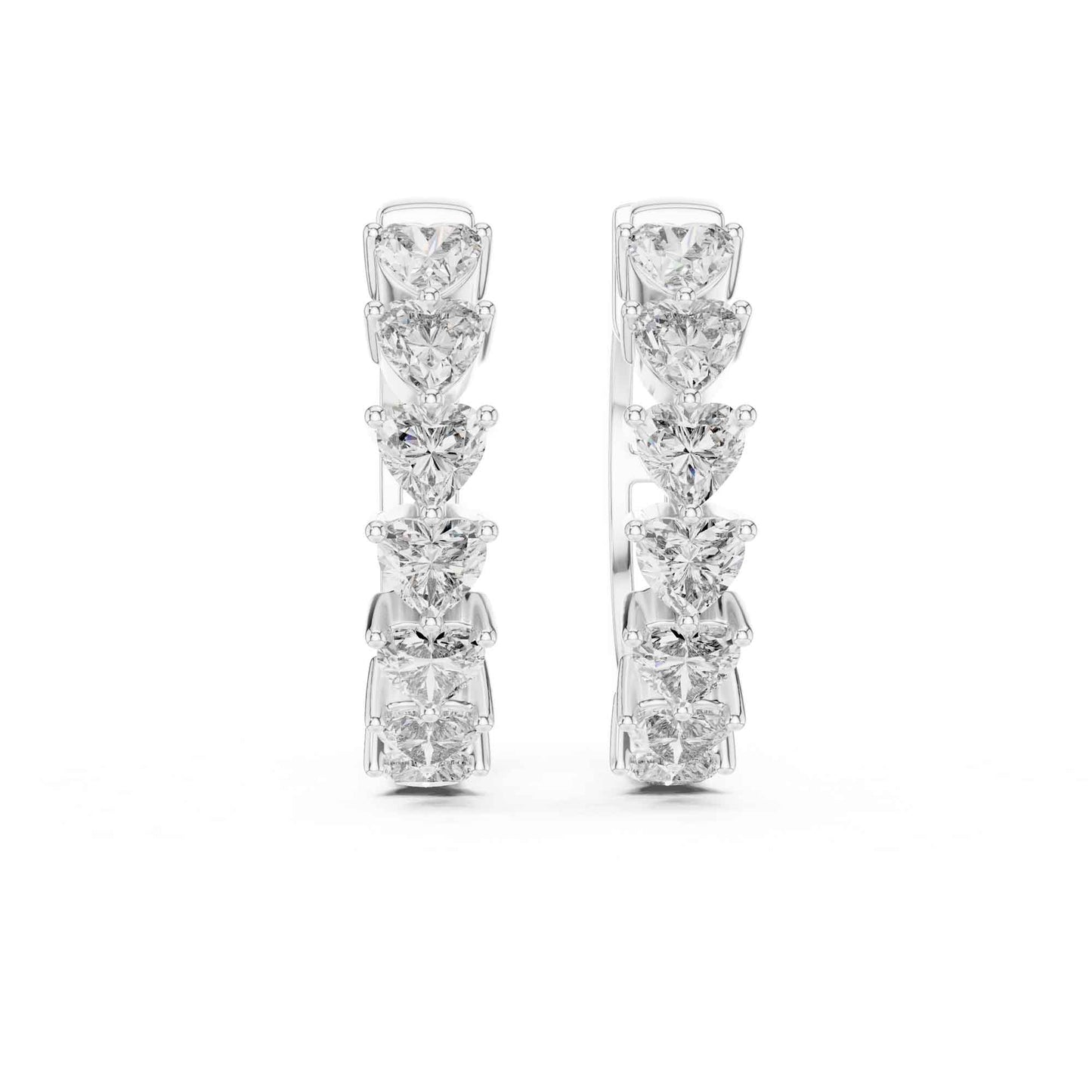 Heart Cut Lab Grown Diamond Hoop & Huggie Earrings