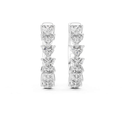 Heart Cut Lab Grown Diamond Hoop & Huggie Earrings